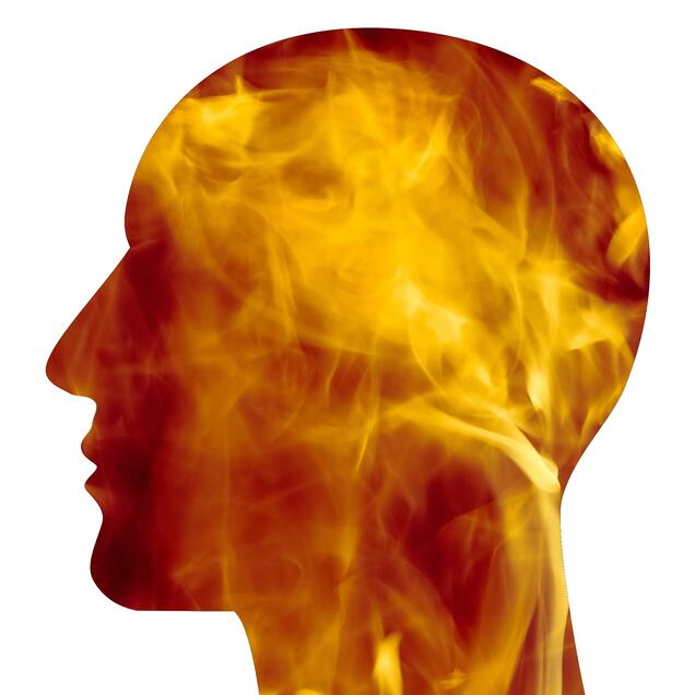 Kopf mit Kopfschmerzen